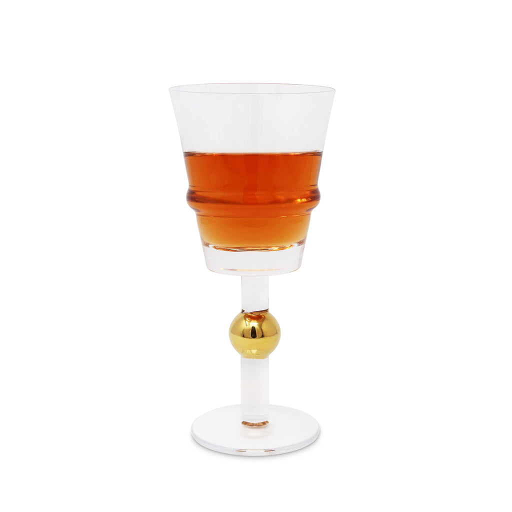 Set of 6 Glasses with Gold Ball Design
