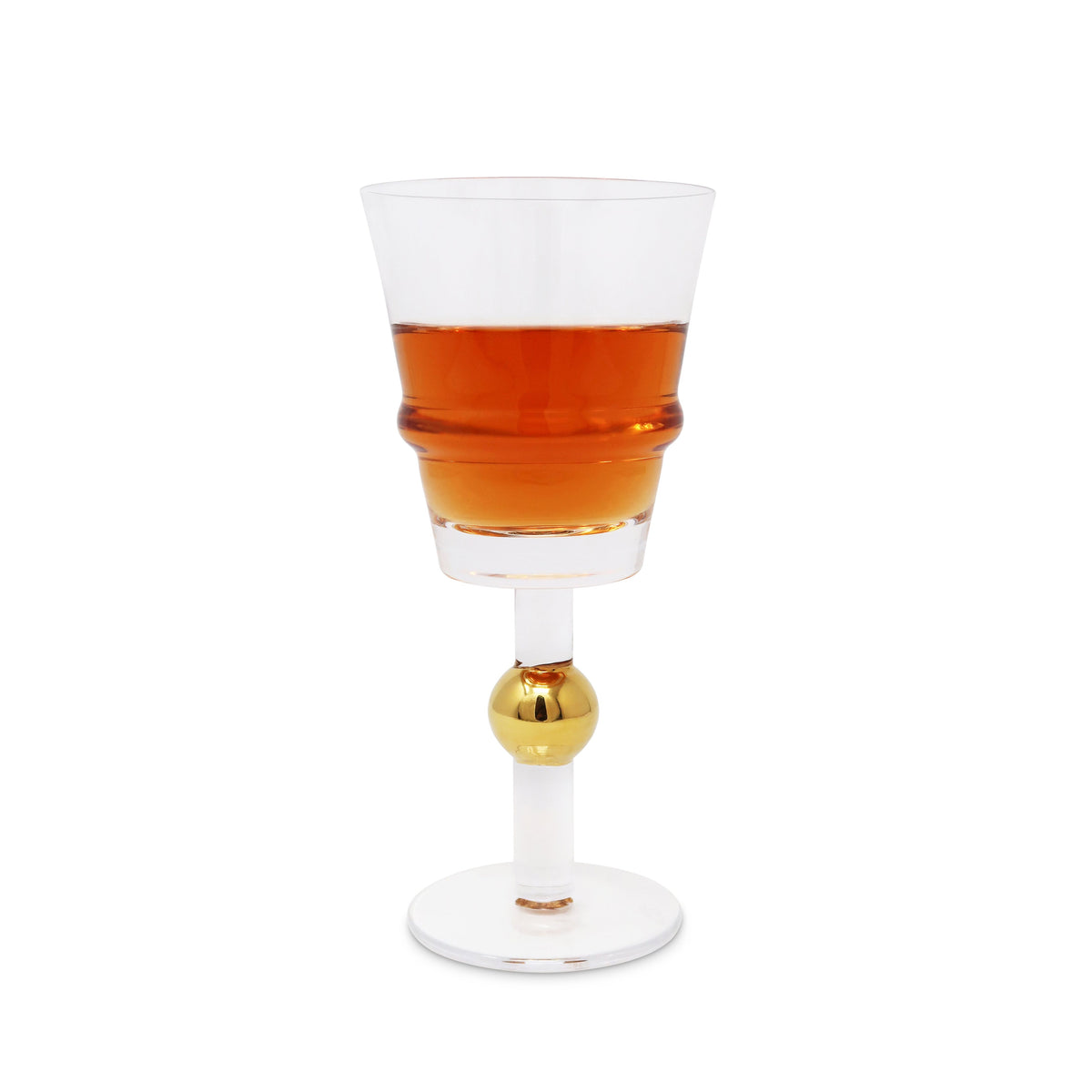 Set of 6 Glasses with Gold Ball Design