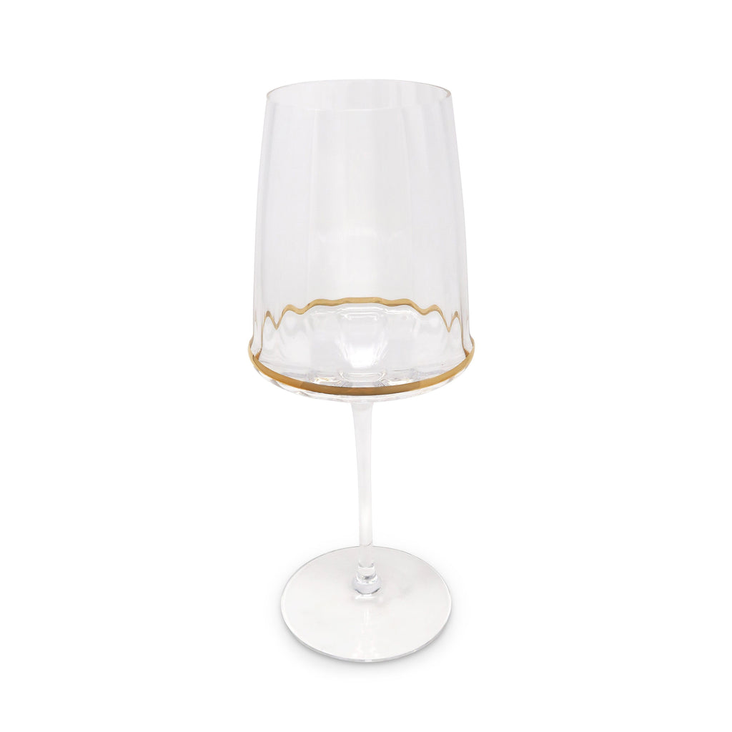 Set of 6 Glasses with Gold Rim on the Bottom