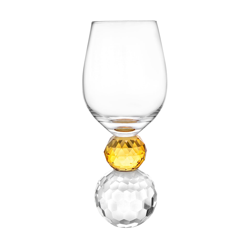 Set of 6 Glasses with Amber Ball Diamond Base