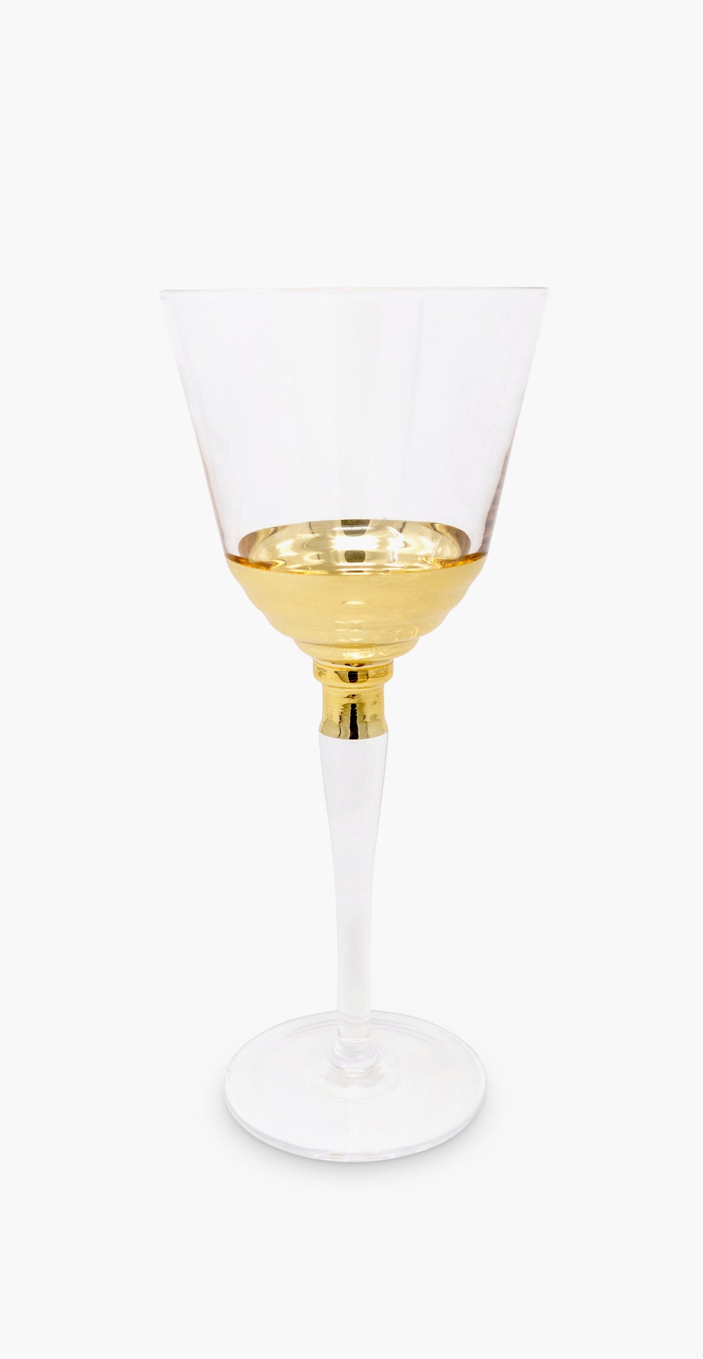 Set of 6 Glass with Gold Bottom
