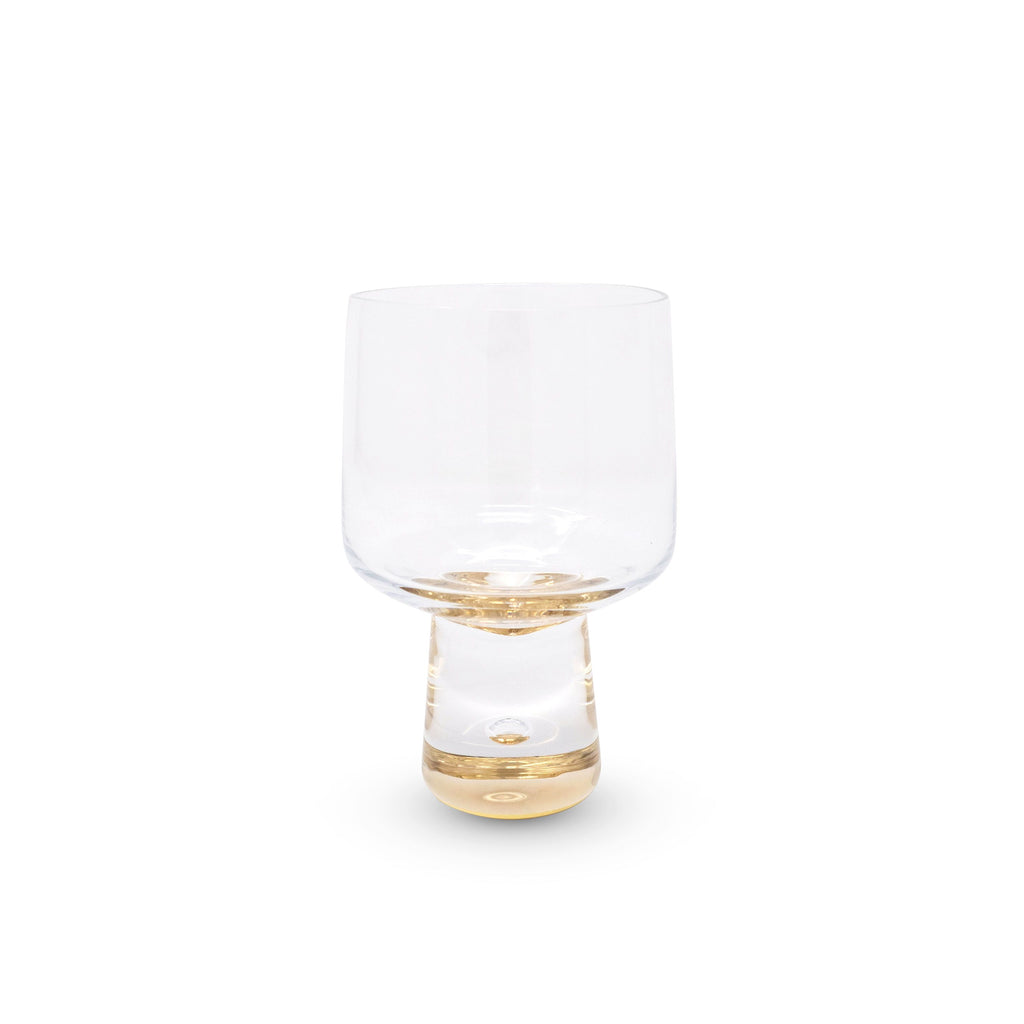 Set of 6 Wine Glasses with Gold Reflection Base