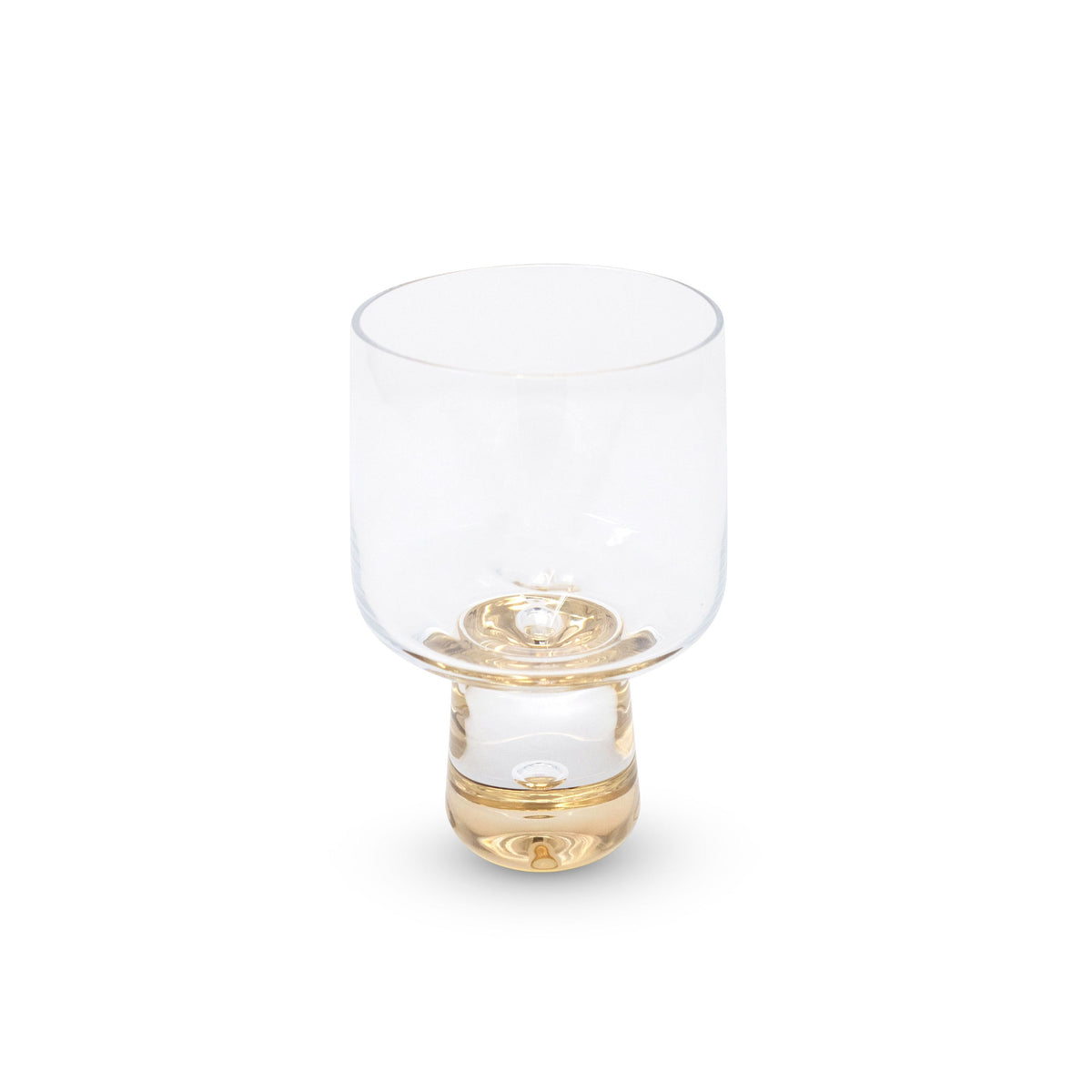 Set of 6 Wine Glasses with Gold Reflection Base