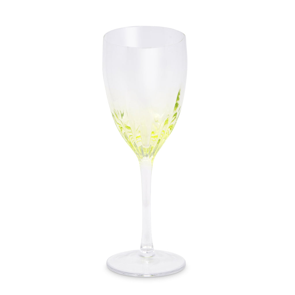 Set of 6 Optic Wine Glasses with Color Gradient, 8.5"H