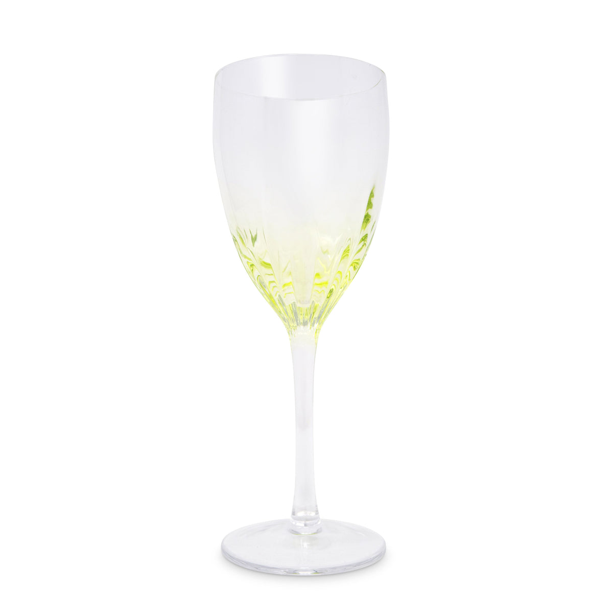 Set of 6 Optic Wine Glasses with Color Gradient, 8.5"H