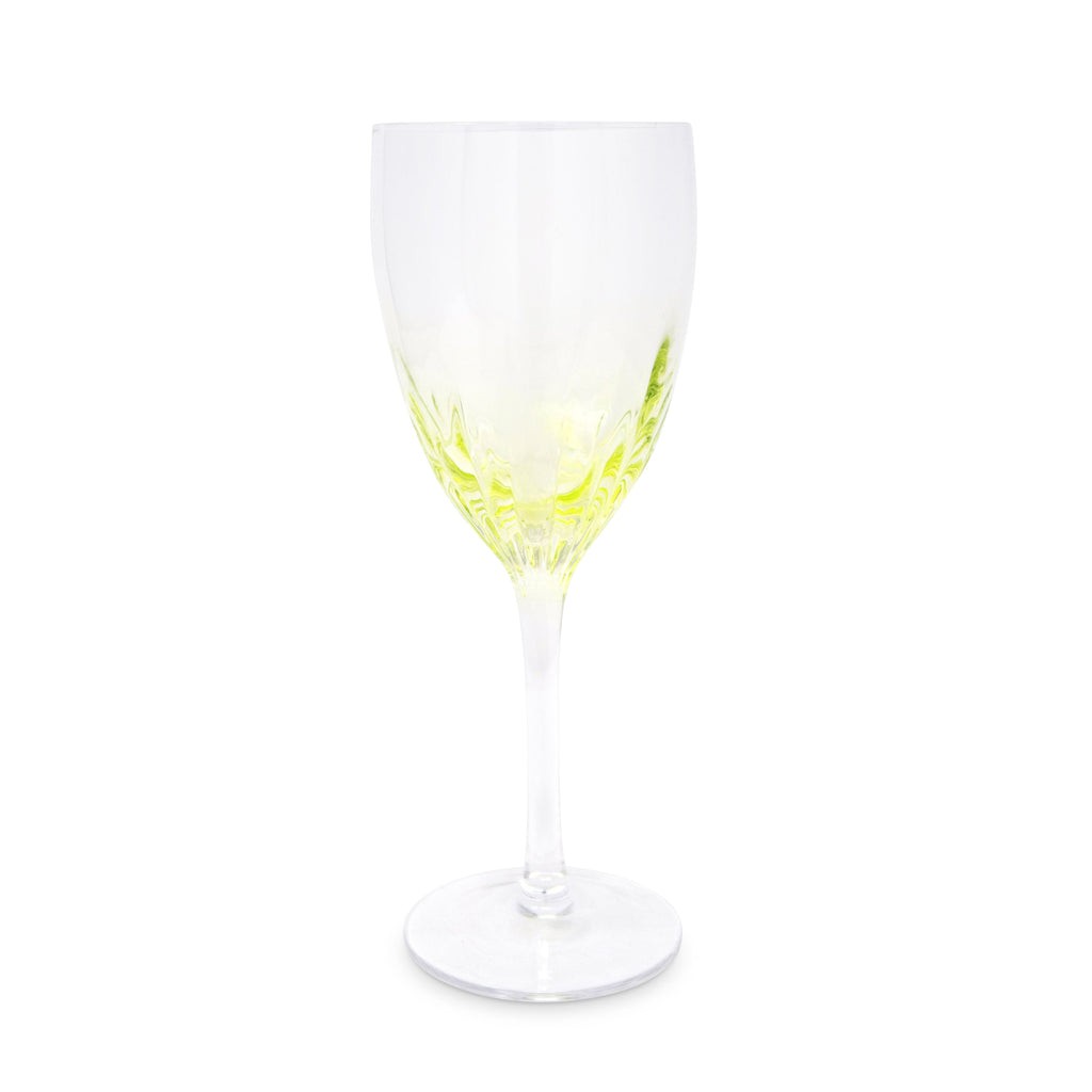 Set of 6 Optic Wine Glasses with Color Gradient, 8.5"H