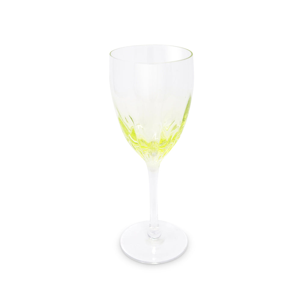 Set of 6 Optic Wine Glasses with Color Gradient, 8.5"H