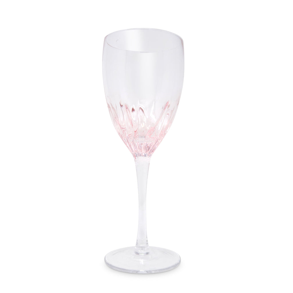 Set of 6 Optic Wine Glasses with Color Gradient, 8.5"H