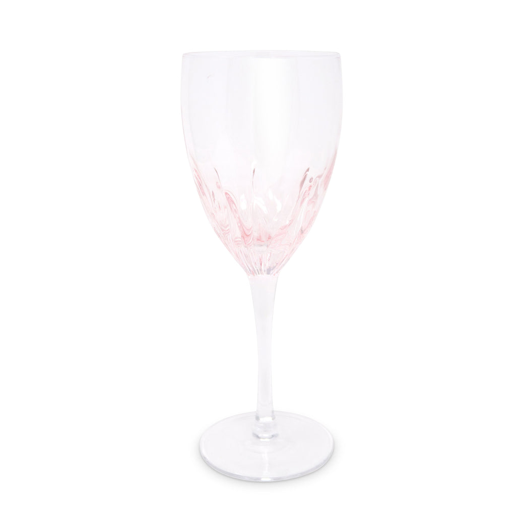 Set of 6 Optic Wine Glasses with Color Gradient, 8.5"H