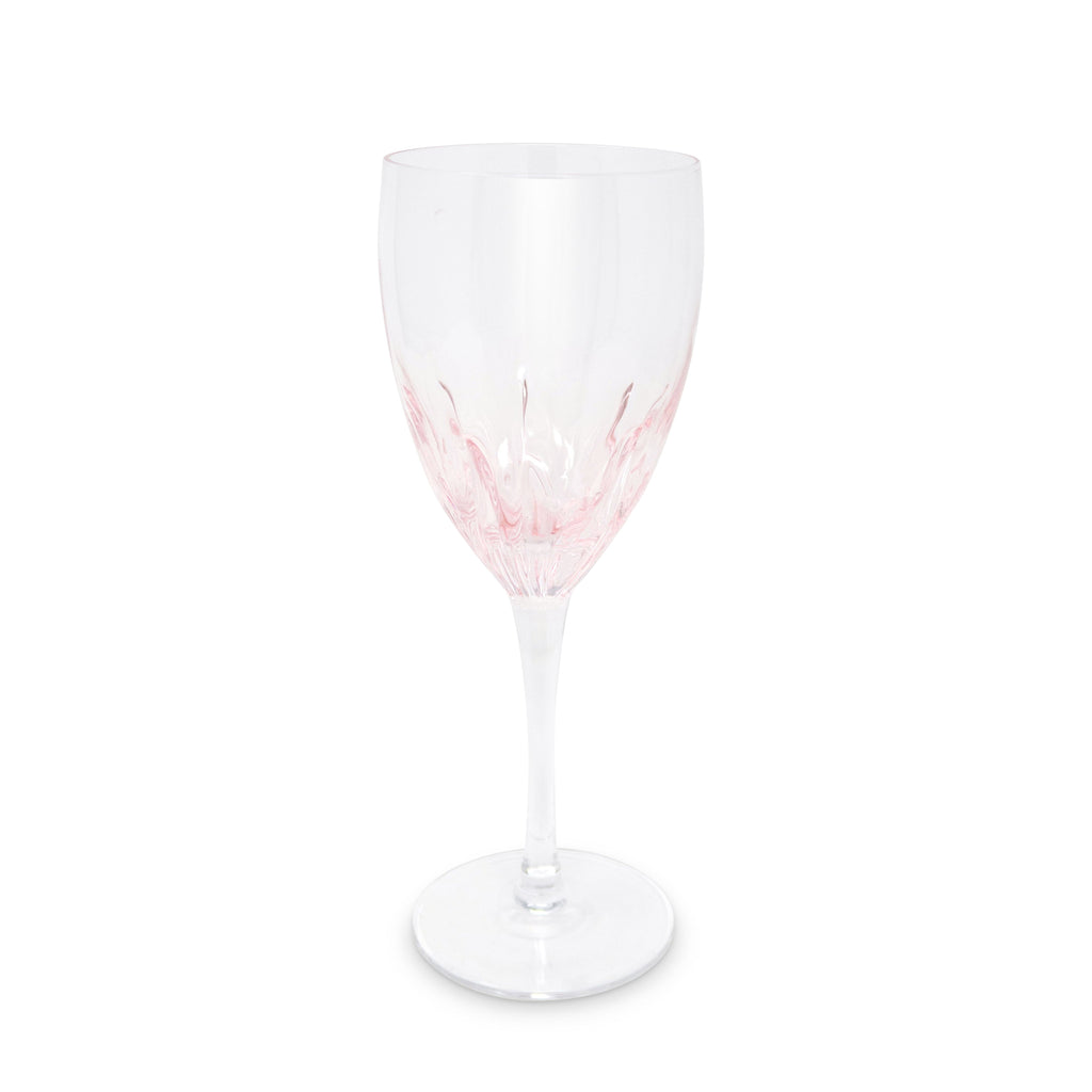 Set of 6 Optic Wine Glasses with Color Gradient, 8.5"H