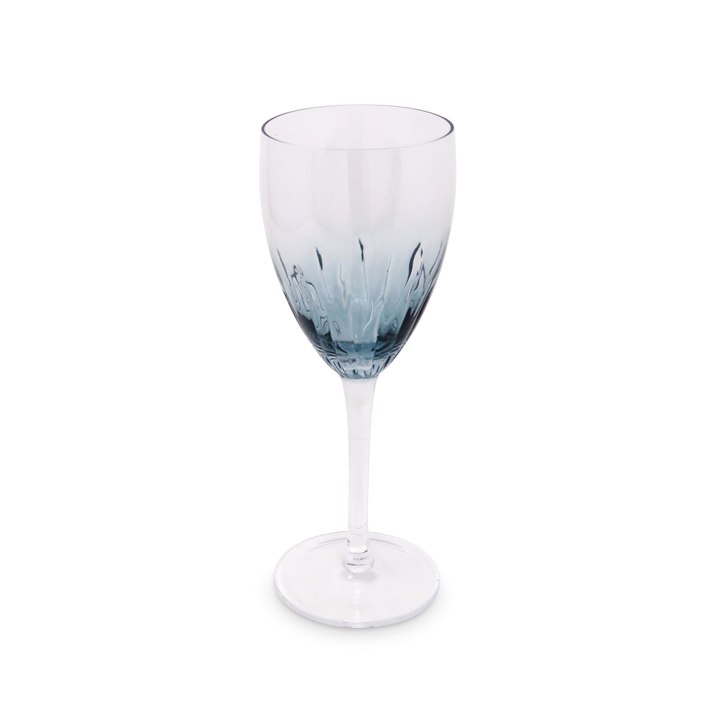 Set of 6 Optic Wine Glasses with Color Gradient, 8.5"H