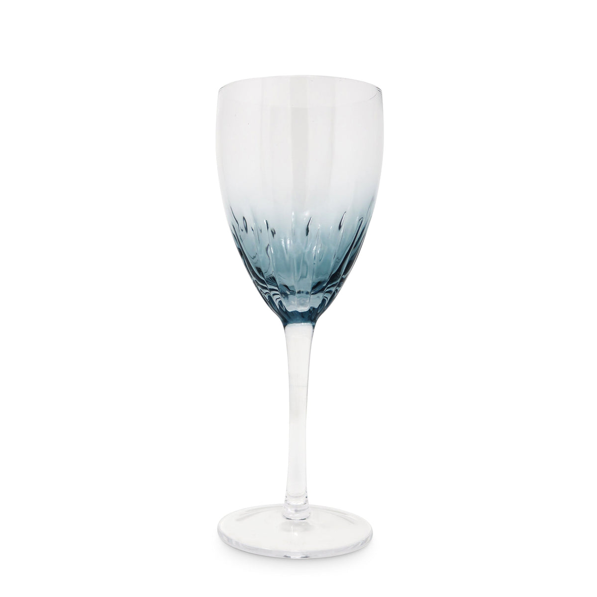 Set of 6 Optic Wine Glasses with Color Gradient, 8.5"H