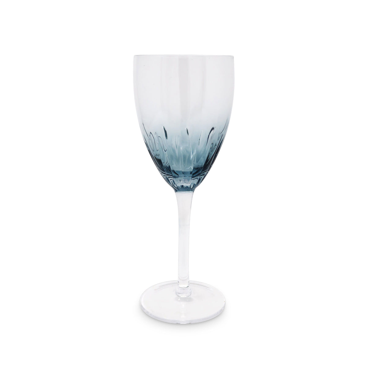 Set of 6 Optic Wine Glasses with Color Gradient, 8.5"H