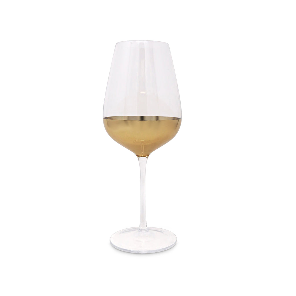 Set of 6 Glasses with Gold Dipped Bottom