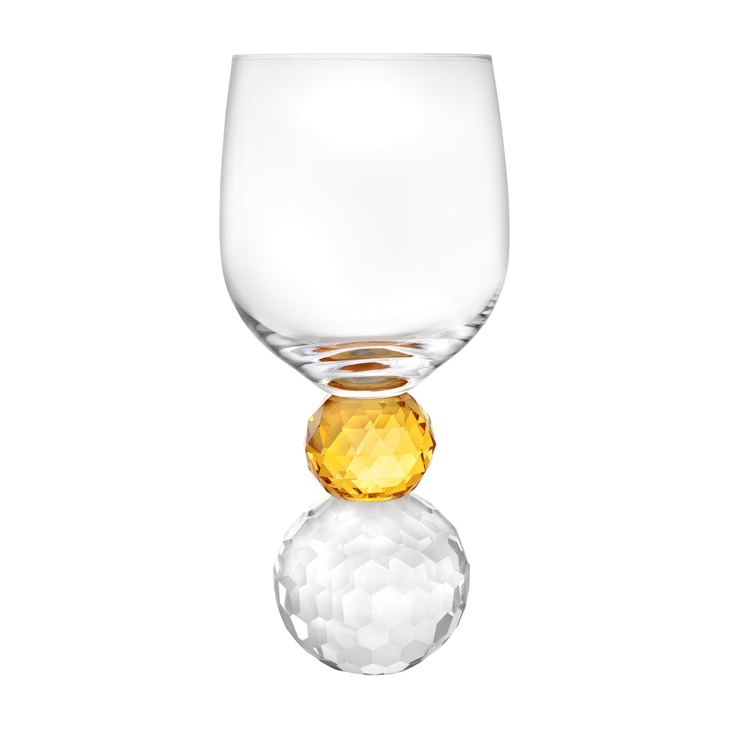 Set of 6 Glasses with Amber Ball Diamond Base