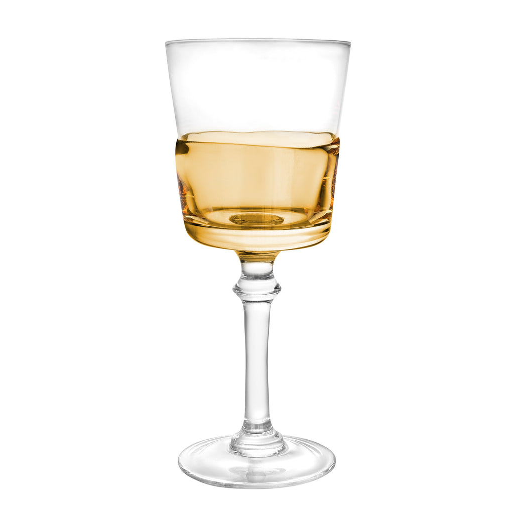Set of 6 Glasses with  Colored Shade Bottom Half