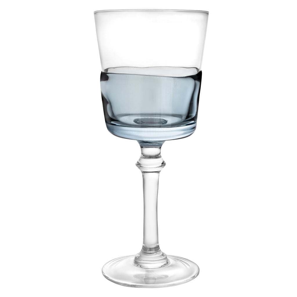Set of 6 Glasses with  Colored Shade Bottom Half