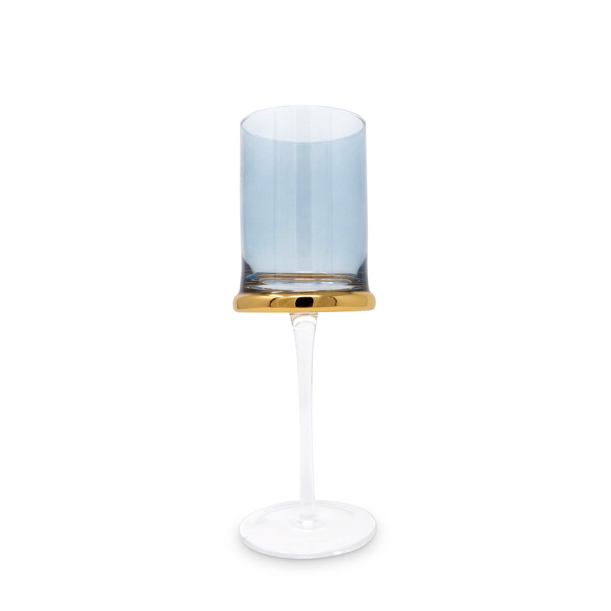 Set of 6 Square Glasses with Gold Ring