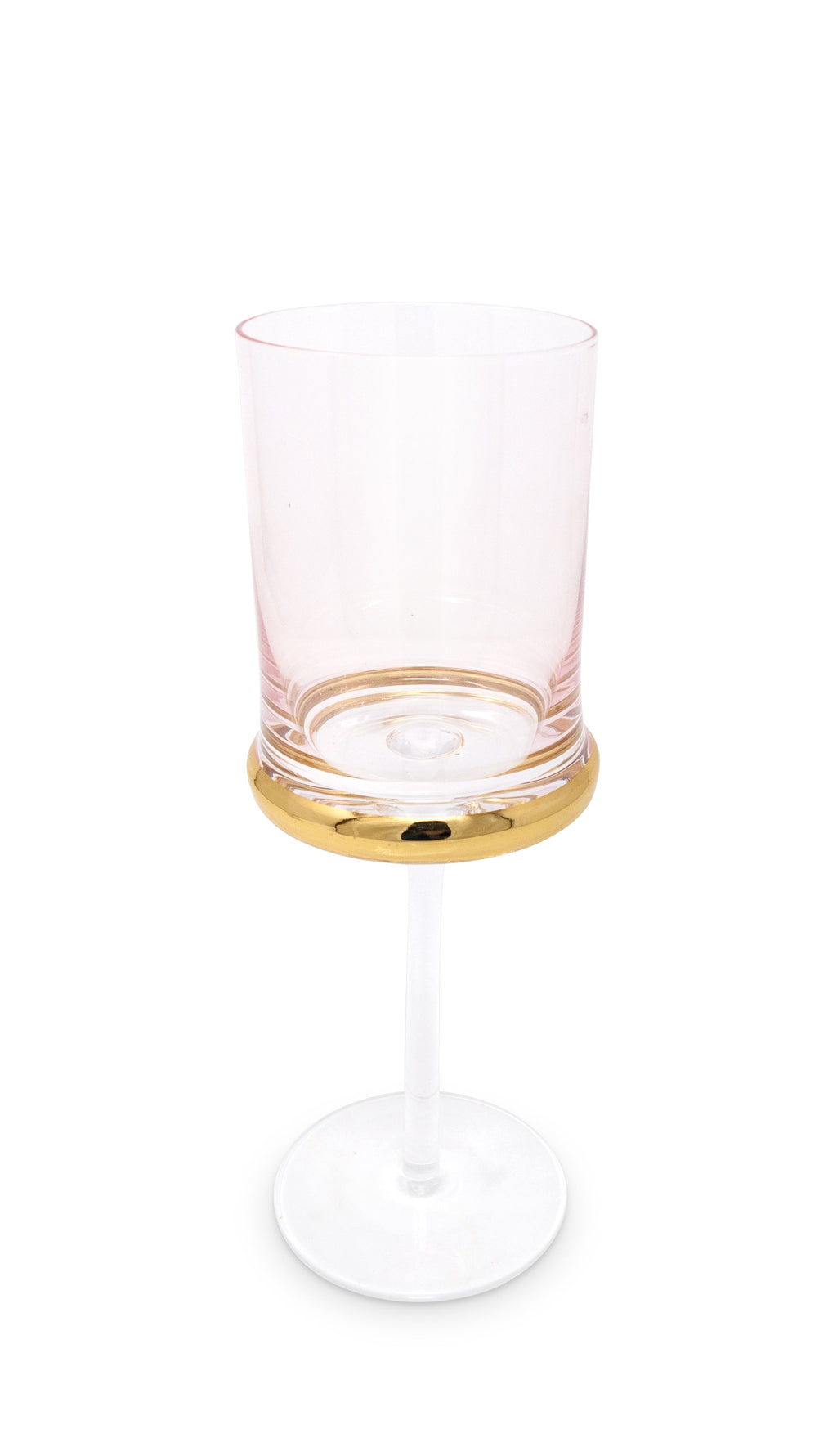 Set of 6 Square Glasses with Gold Ring