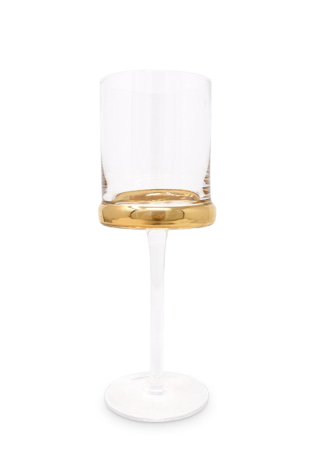 Set of 6 Square Glasses with Gold Ring