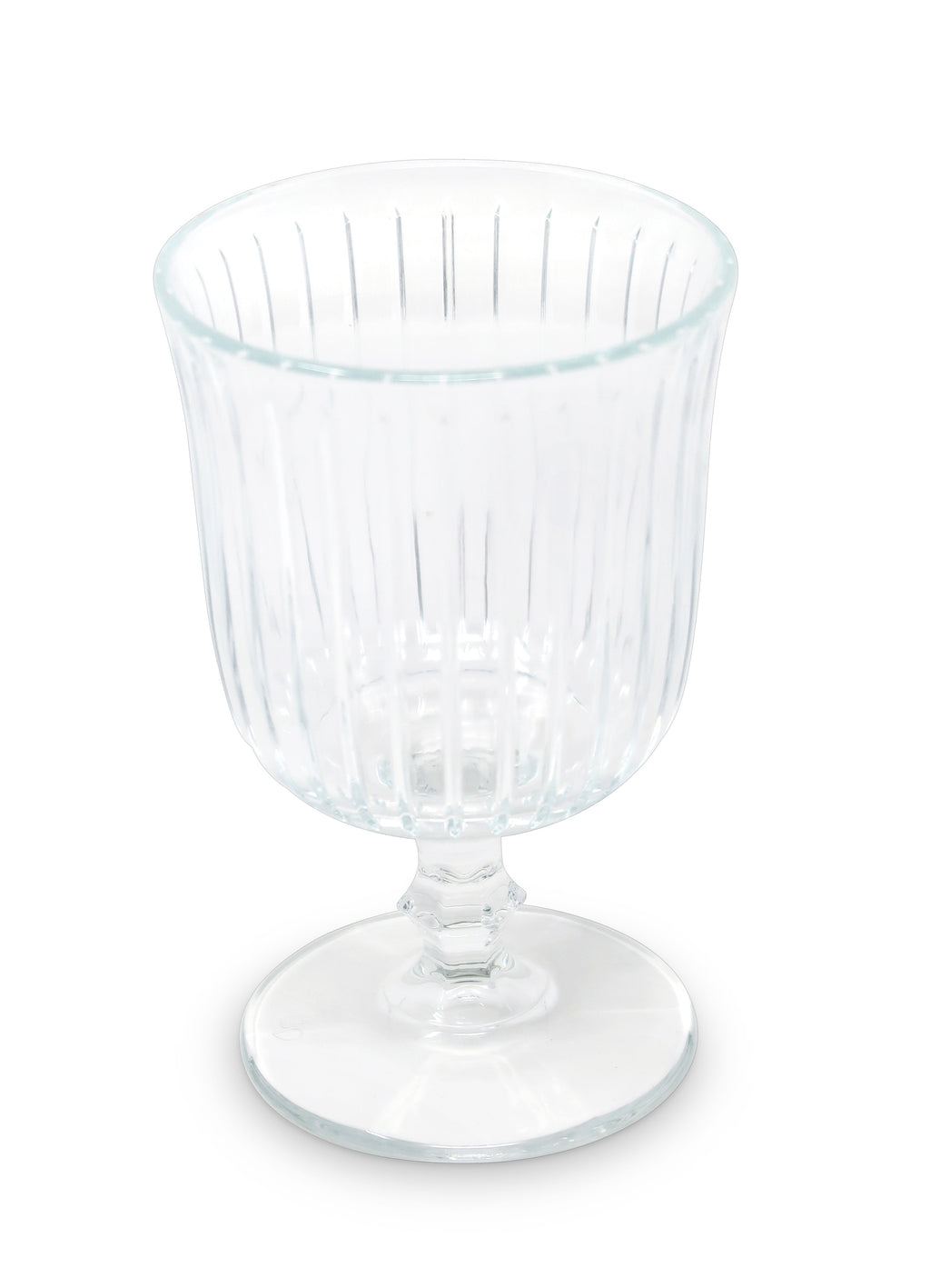 Liscio Ottico - Set of 6 Short Stemmed Water Glasses with Clear Linear Cut