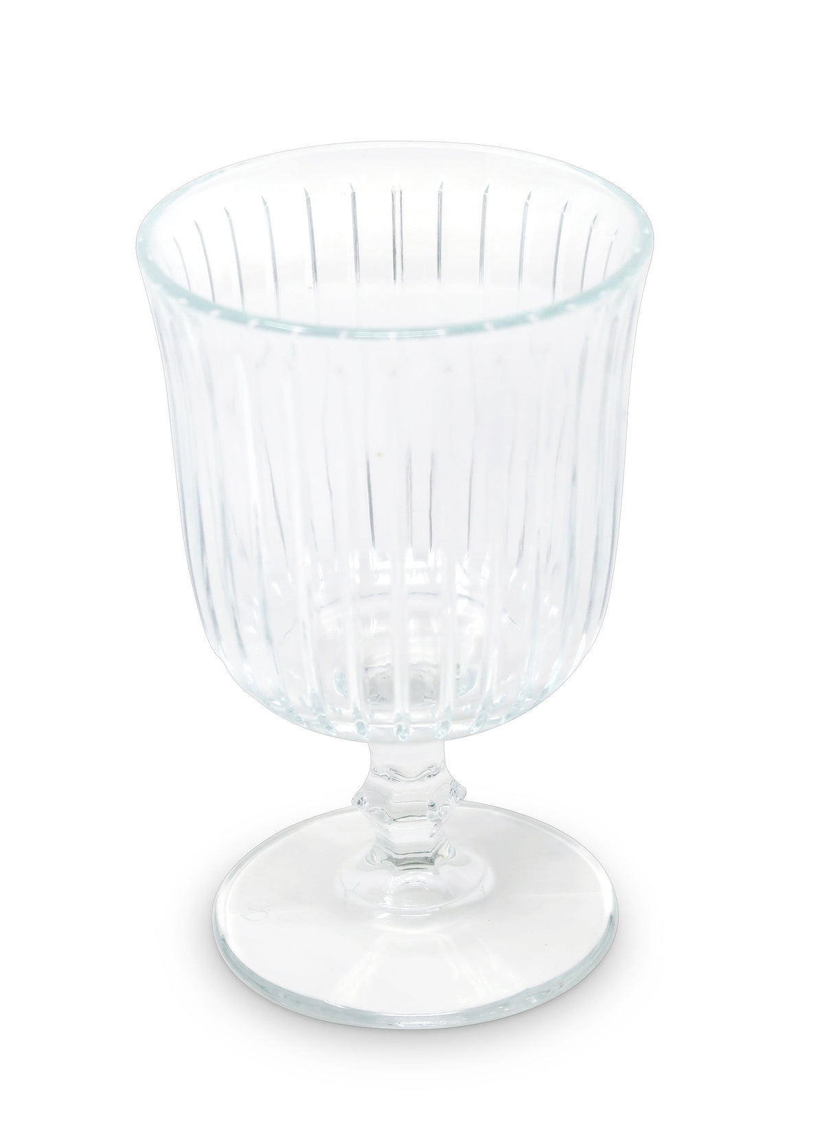 Liscio Ottico - Set of 6 Short Stemmed Water Glasses with Clear Linear Cut
