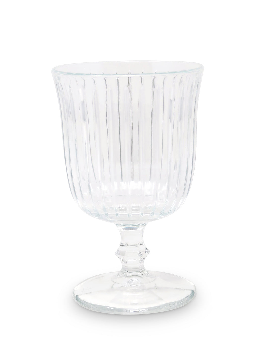 Liscio Ottico - Set of 6 Short Stemmed Water Glasses with Clear Linear Cut