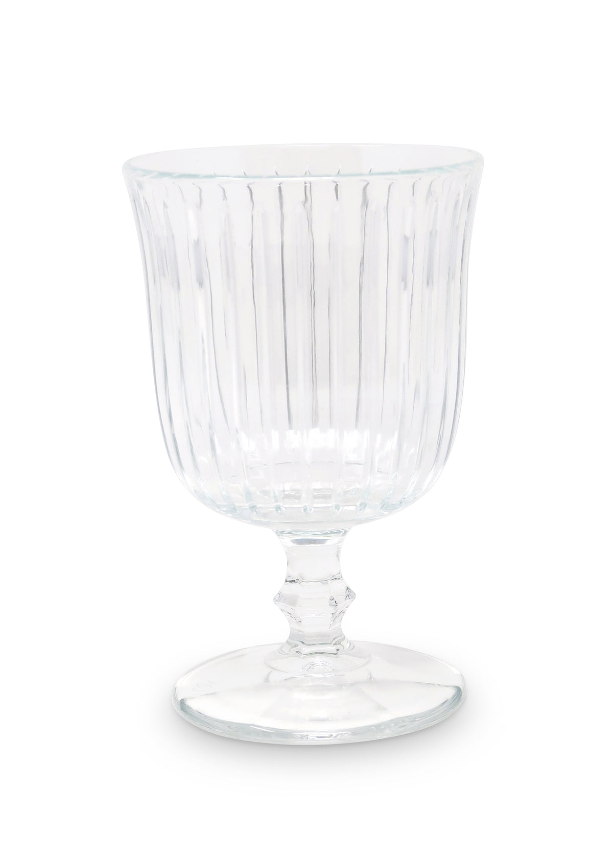 Liscio Ottico - Set of 6 Short Stemmed Water Glasses with Clear Linear Cut