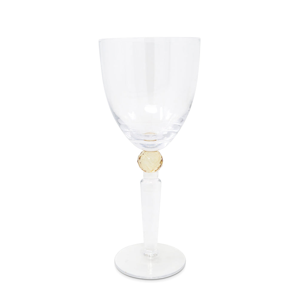 Set of 6 Water Glasses with Diamond on the Stem