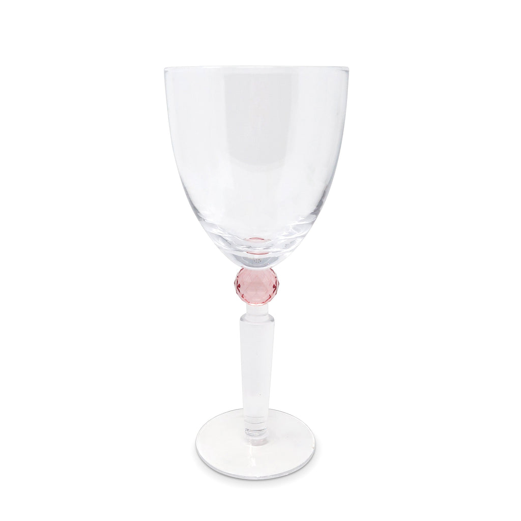Set of 6 Water Glasses with Diamond on the Stem