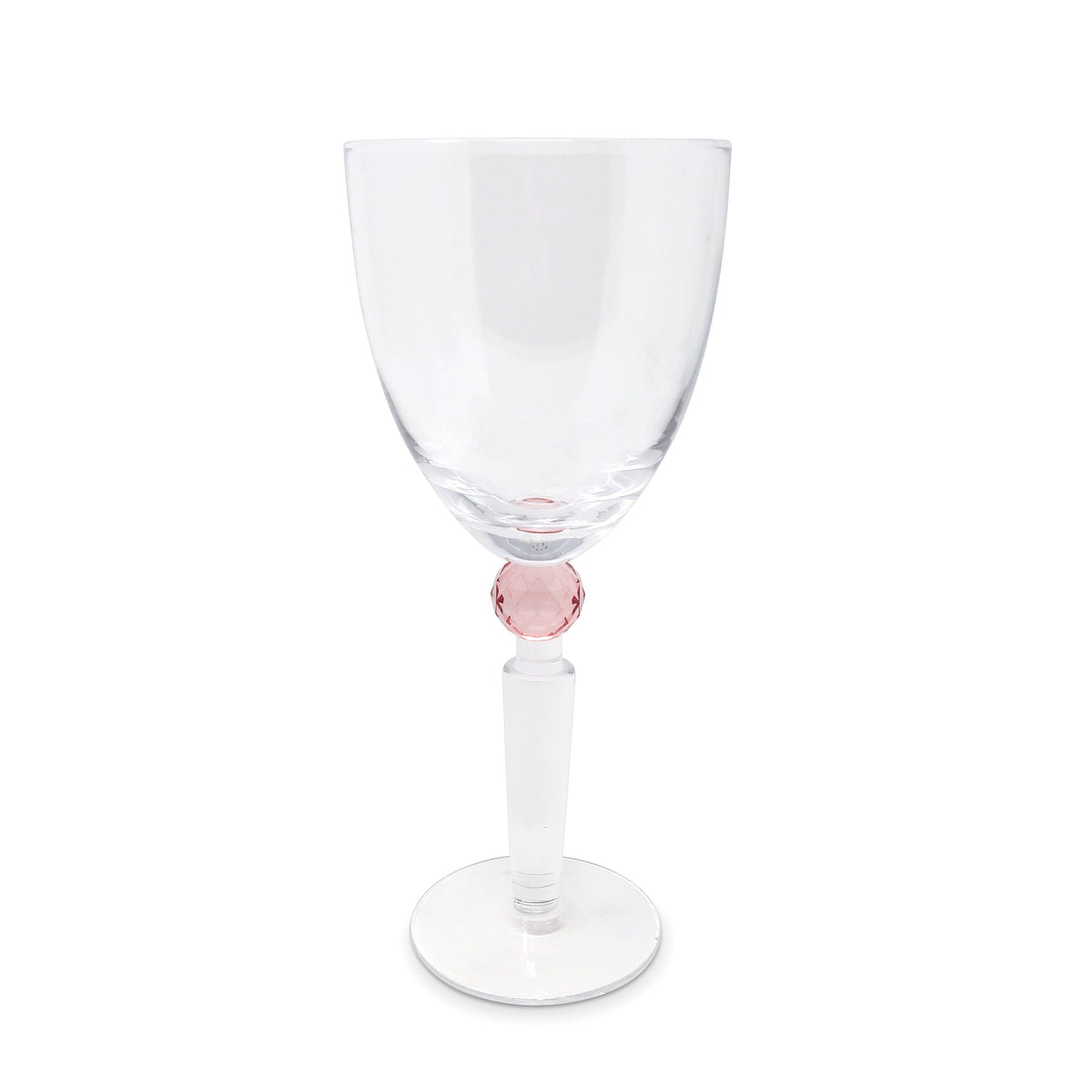 Set of 6 Water Glasses with Diamond on the Stem