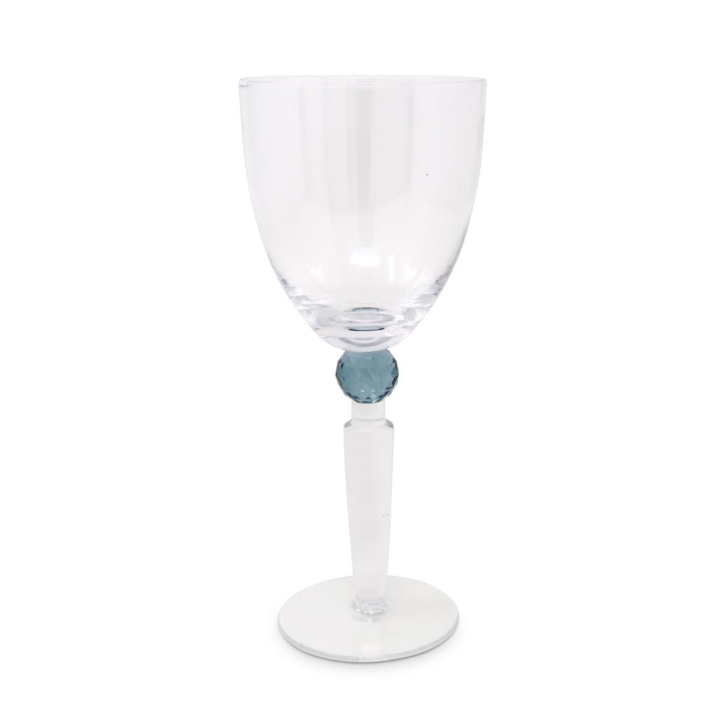 Set of 6 Water Glasses with Diamond on the Stem