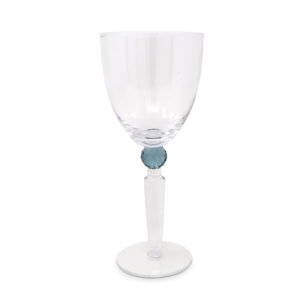 Set of 6 Water Glasses with Diamond on the Stem