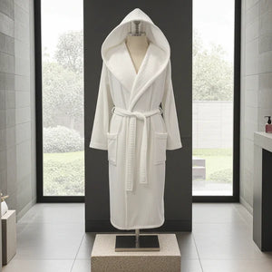 Veluda Luxurious Hooded Striped Spa Robe