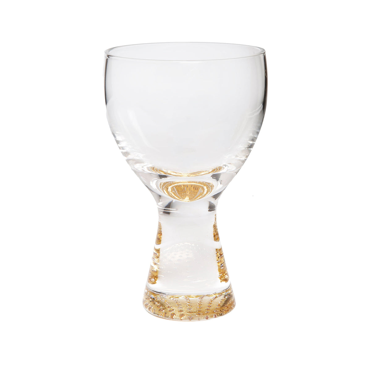 Set of 6 Water Glasses with Gold Reflection Base