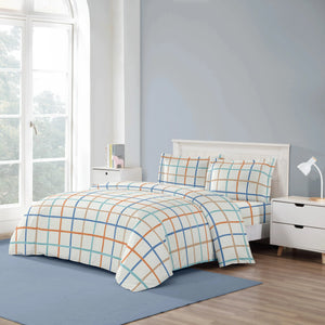 Plaid Watercolor Multi Duvet Cover Bedding Set