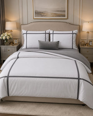 Ritz Grey Duvet Cover Bedding Set