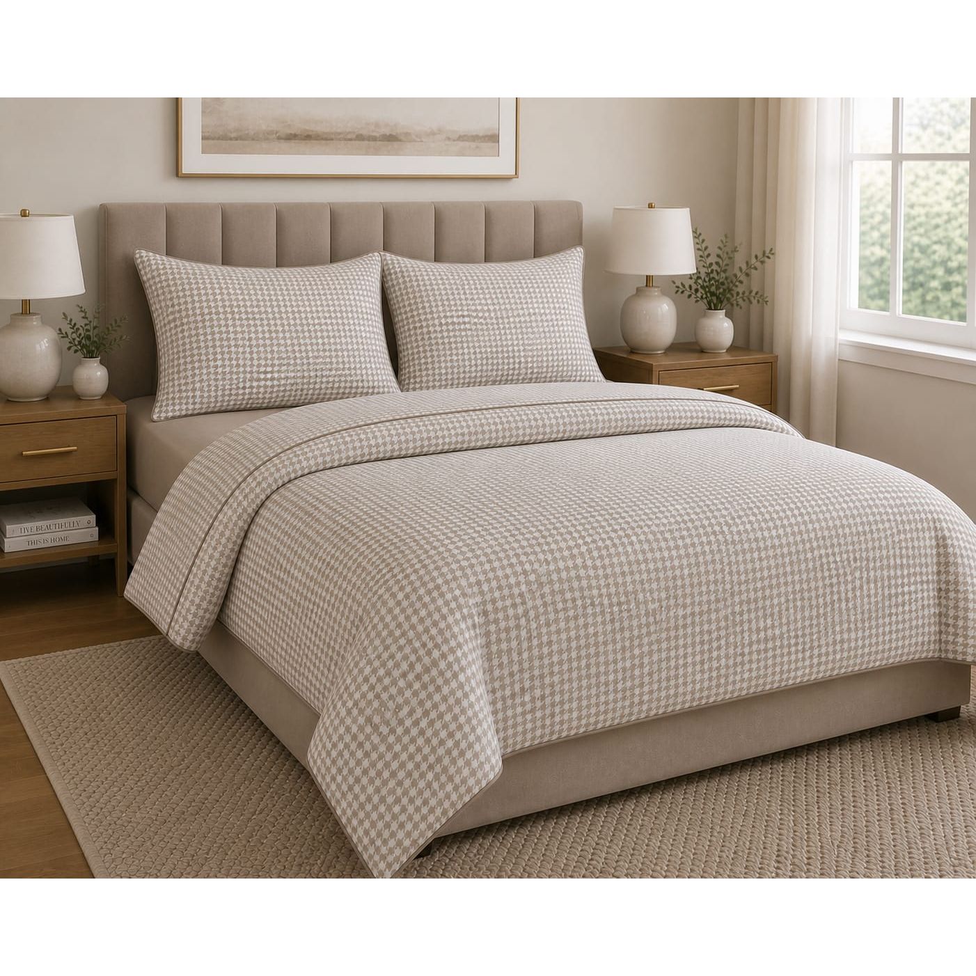 The Houndstooth Deluxe Duvet Cover Bedding Set