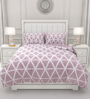 Taj Mauve Cotton Duvet Cover Bedding Set