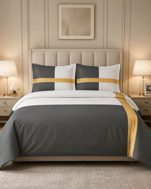 Viking Sateen Dark Grey  Duvet Cover Bedding Set