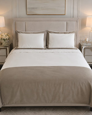 Taupe Half Velvet Duvet Hotel Duvet Cover Bedding Set