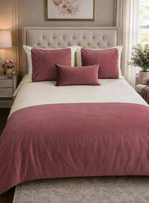 Pink/Mauve Flash Carnival Velvet Duvet Cover Bedding Set