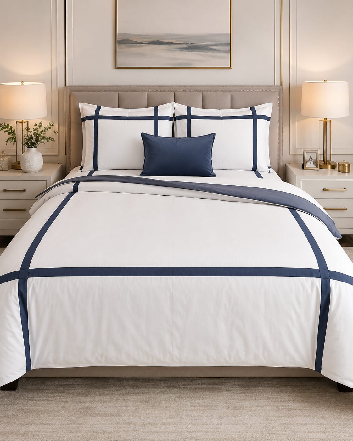 Ritz Slate 400TC Cotton Duvet Cover Bedding Set