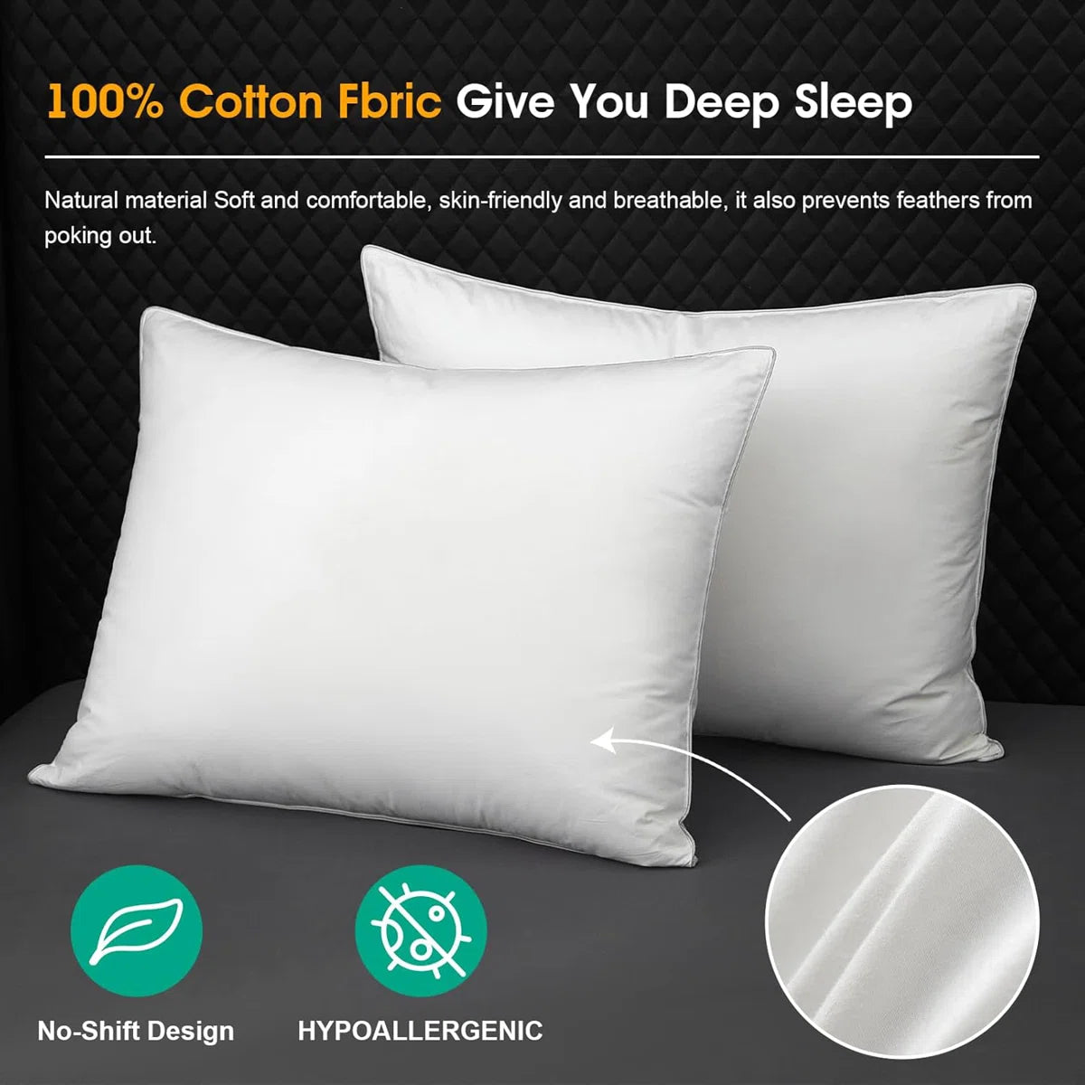Mackenza 560 Fill Power White Down / Feather Pillow By Downright