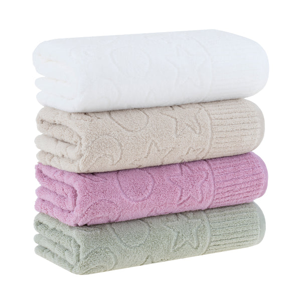 Soft Kids Bath Towel Set Fun Zodiac Design, Ultra-Absorbent Air Cotton by Veluda