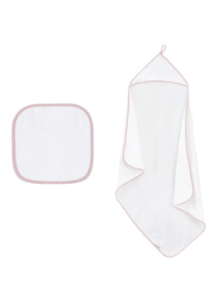 Hooded Baby Towel & Washcloth Matching Gentle Brazilian Cotton for Sensitive Skin by Veluda