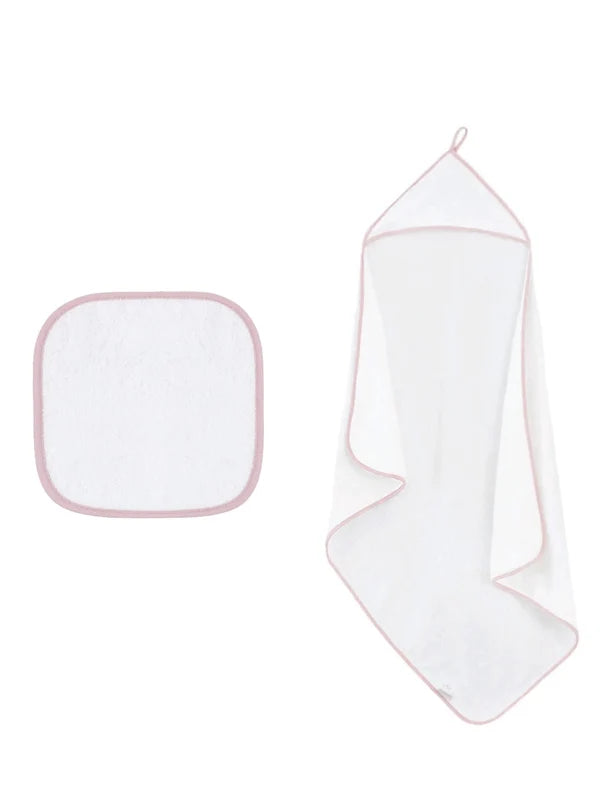 Hooded Baby Towel & Washcloth Matching Gentle Brazilian Cotton for Sensitive Skin by Veluda