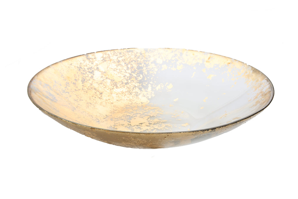 Smoked Glass Bowl with Scattered Gold Design