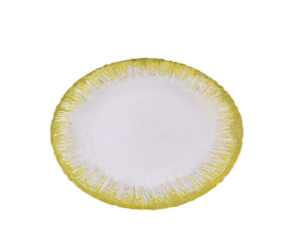 Set of 4  Dinner Plates with Flashy Gold Design