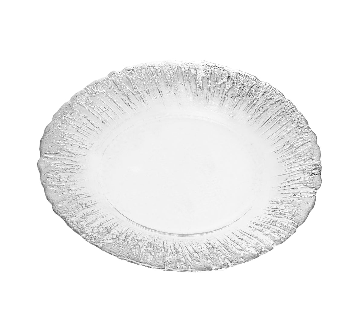 Set of 4 Dinner Plates with Silver Flash Design-11"D